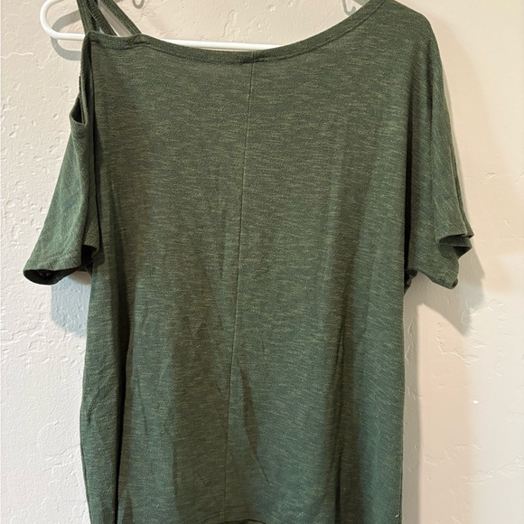 Kaileigh Olive Green One Shoulder Knit Top - Picture 7 of 7